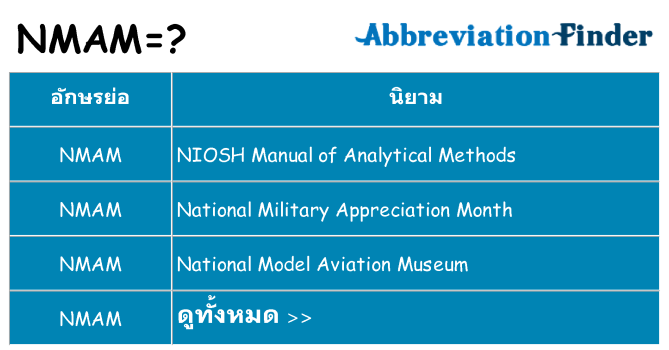 อะไรไม่ nmam ถึง