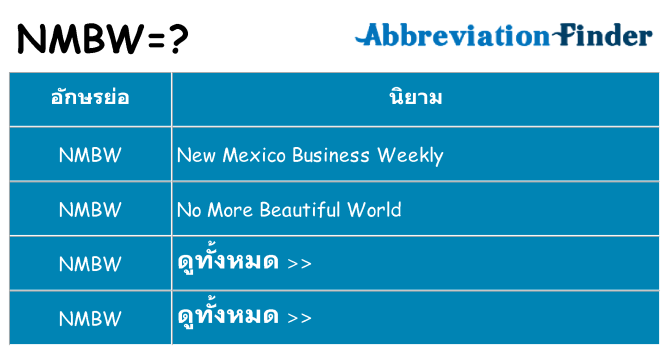 อะไรไม่ nmbw ถึง