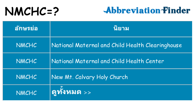 อะไรไม่ nmchc ถึง