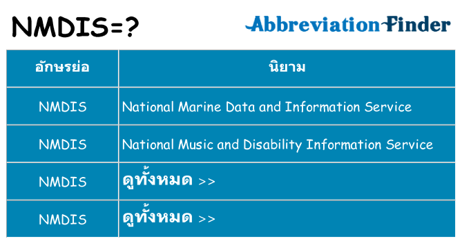 อะไรไม่ nmdis ถึง