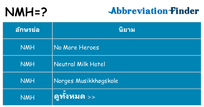 อะไรไม่ nmh ถึง