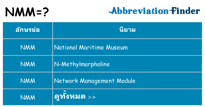 อะไรไม่ nmm ถึง