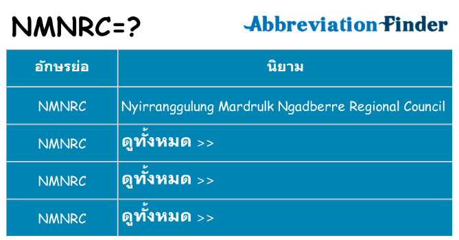 อะไรไม่ nmnrc ถึง