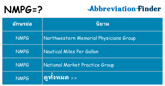 อะไรไม่ nmpg ถึง