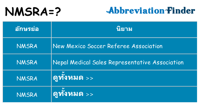 อะไรไม่ nmsra ถึง