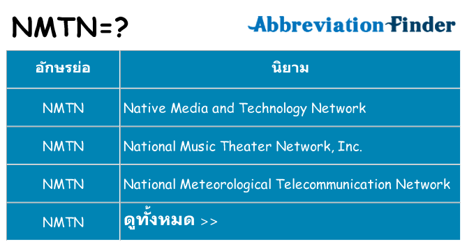 อะไรไม่ nmtn ถึง