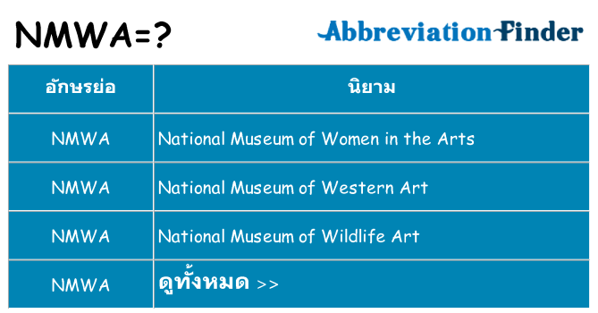 อะไรไม่ nmwa ถึง