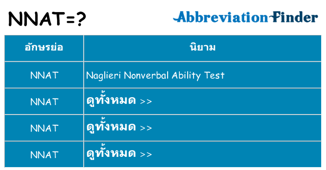 อะไรไม่ nnat ถึง