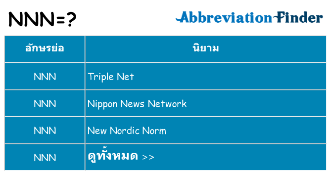 อะไรไม่ nnn ถึง