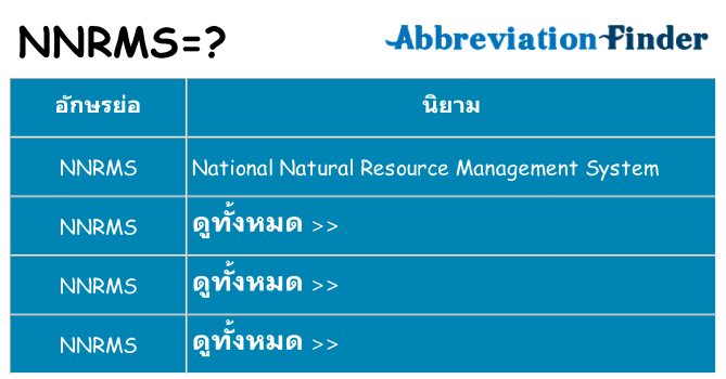 อะไรไม่ nnrms ถึง