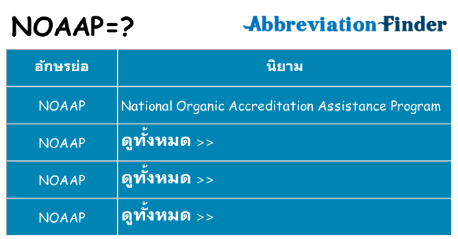 อะไรไม่ noaap ถึง