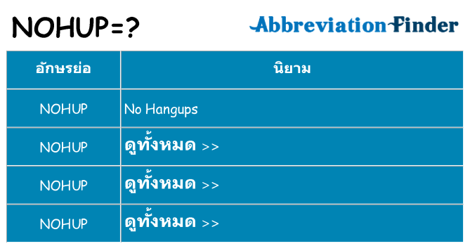 อะไรไม่ nohup ถึง