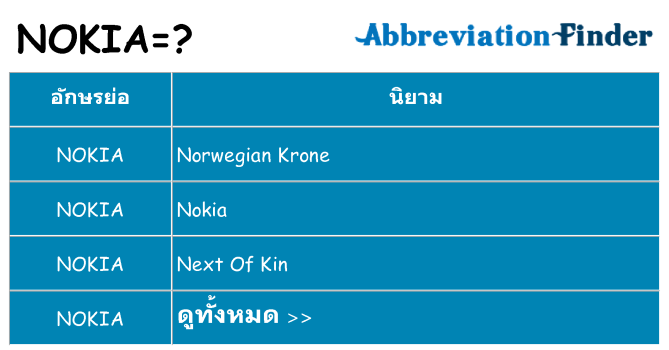 อะไรไม่ nokia ถึง