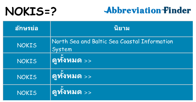 อะไรไม่ nokis ถึง