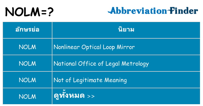 อะไรไม่ nolm ถึง