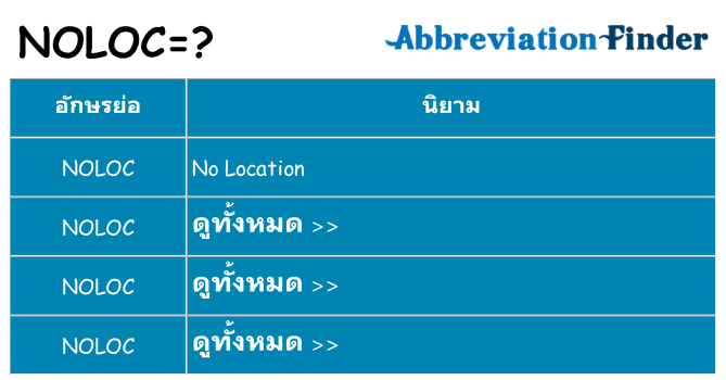 อะไรไม่ noloc ถึง