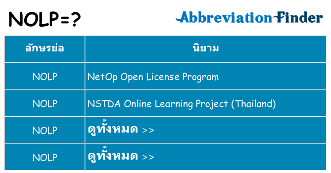 อะไรไม่ nolp ถึง