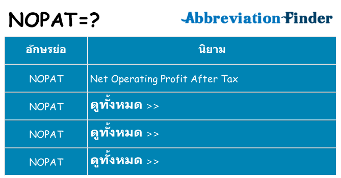 อะไรไม่ nopat ถึง