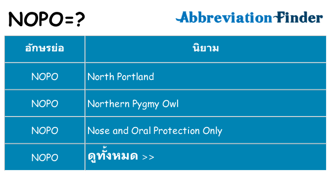อะไรไม่ nopo ถึง