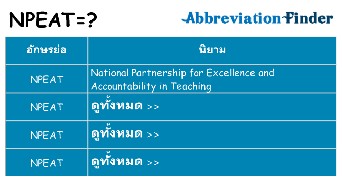 อะไรไม่ npeat ถึง