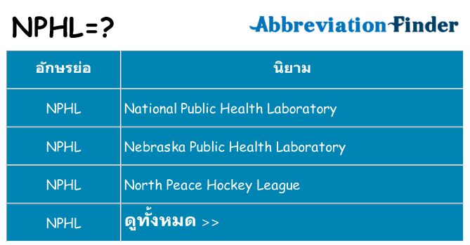 อะไรไม่ nphl ถึง