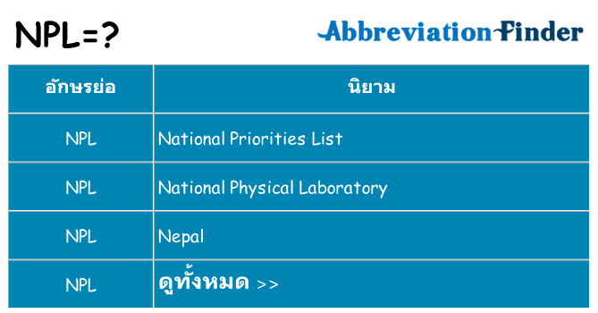อะไรไม่ npl ถึง