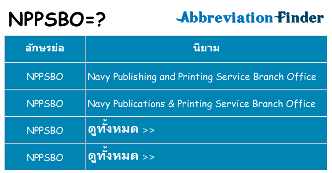 อะไรไม่ nppsbo ถึง
