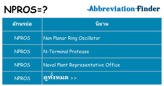 อะไรไม่ npros ถึง
