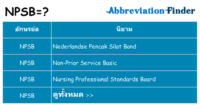 อะไรไม่ npsb ถึง