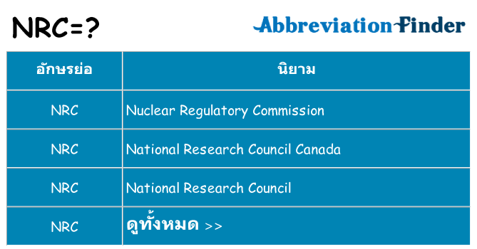 อะไรไม่ nrc ถึง