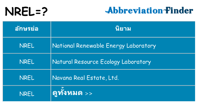 อะไรไม่ nrel ถึง