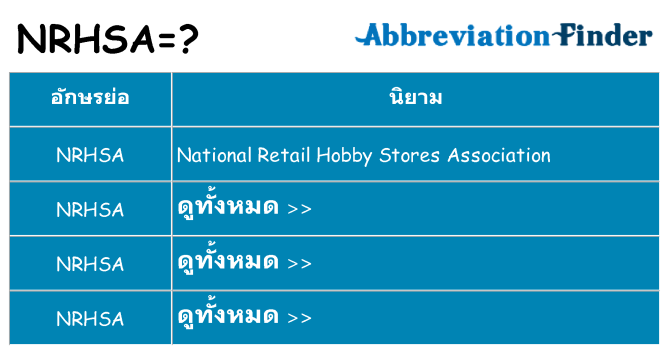 อะไรไม่ nrhsa ถึง