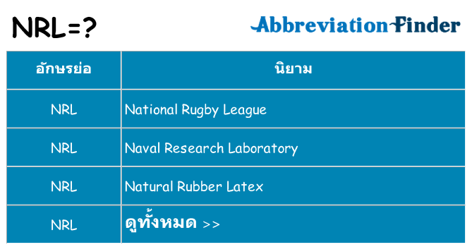 อะไรไม่ nrl ถึง