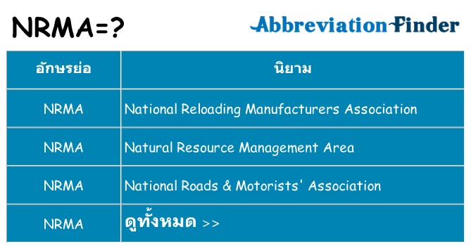 อะไรไม่ nrma ถึง
