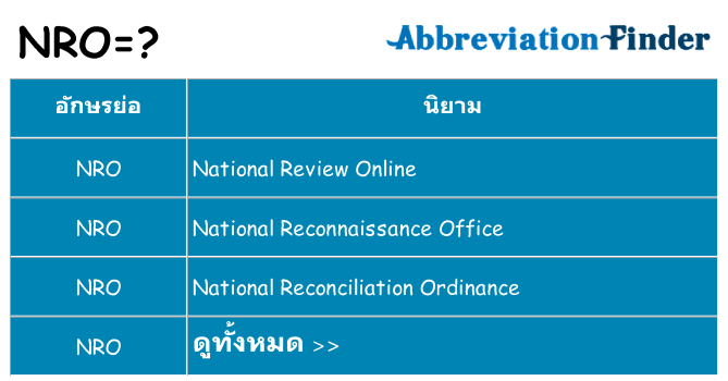 อะไรไม่ nro ถึง