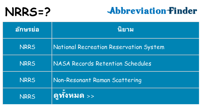 อะไรไม่ nrrs ถึง