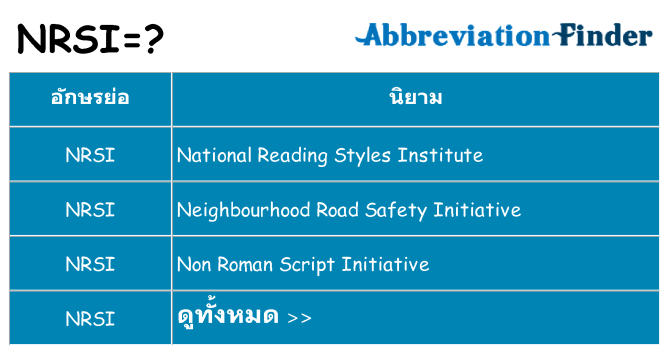 อะไรไม่ nrsi ถึง