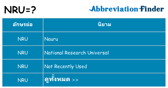 อะไรไม่ nru ถึง