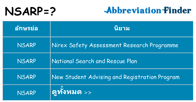 อะไรไม่ nsarp ถึง