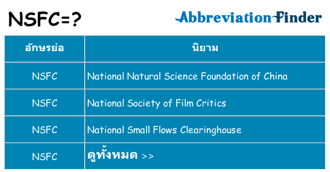 อะไรไม่ nsfc ถึง