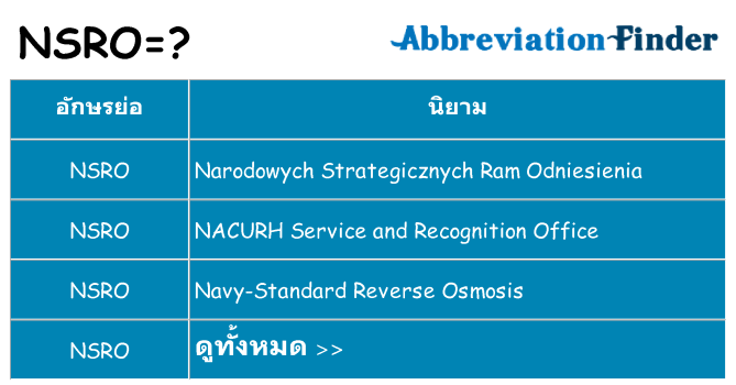 อะไรไม่ nsro ถึง