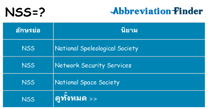 อะไรไม่ nss ถึง