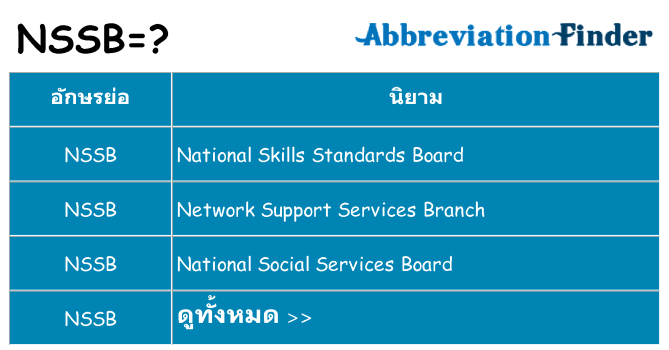 อะไรไม่ nssb ถึง
