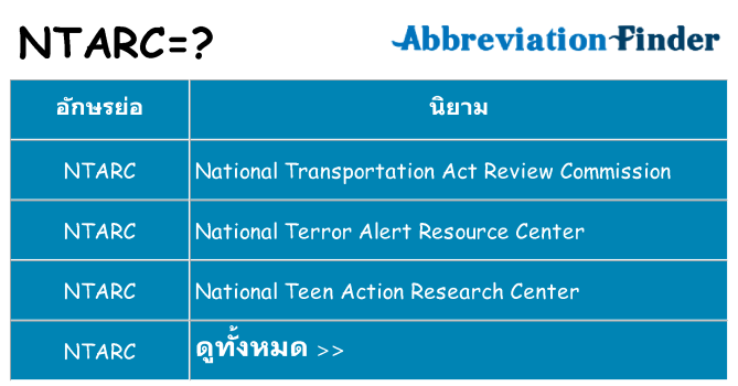 อะไรไม่ ntarc ถึง