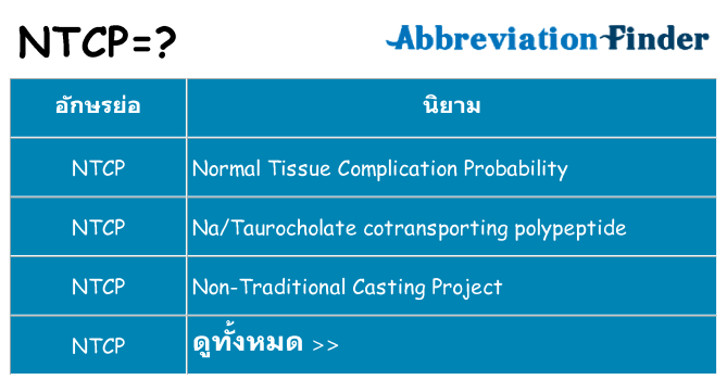 อะไรไม่ ntcp ถึง