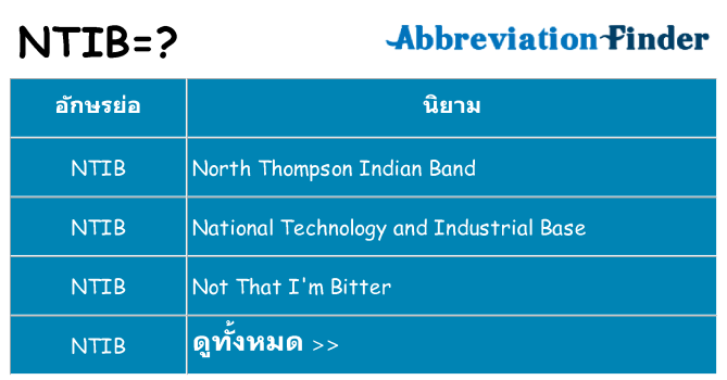 อะไรไม่ ntib ถึง