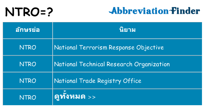 อะไรไม่ ntro ถึง