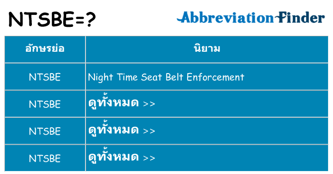 อะไรไม่ ntsbe ถึง