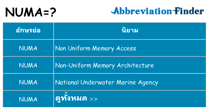 อะไรไม่ numa ถึง