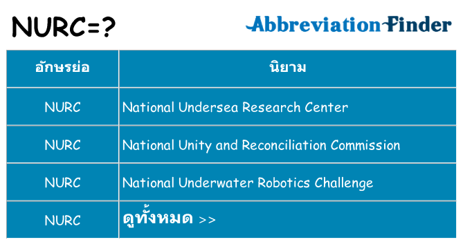 อะไรไม่ nurc ถึง